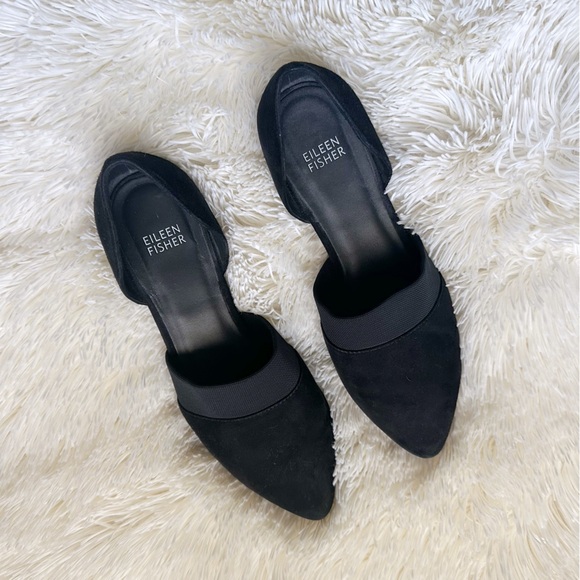 Eileen Fisher Black Ida D'orsay Ballerina Flats US Size 7 - Picture 3 of 10